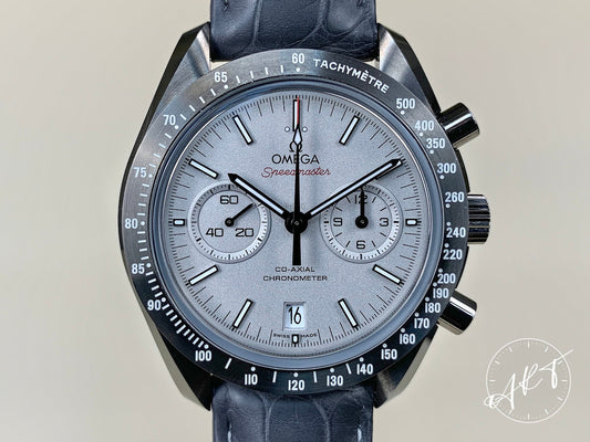 Omega Speedmaster Gray Side of the Moon Platinum Dial Ceramic Watch w/ Paper