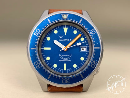 Squale 50 Atmos Blue Dial Stainless Steel Automatic Diver Watch 1521 in FULL SET