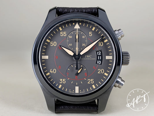 IWC Pilot's Miramar Chrono Gray Dial Black Ceramic Military Watch IW388002 BP