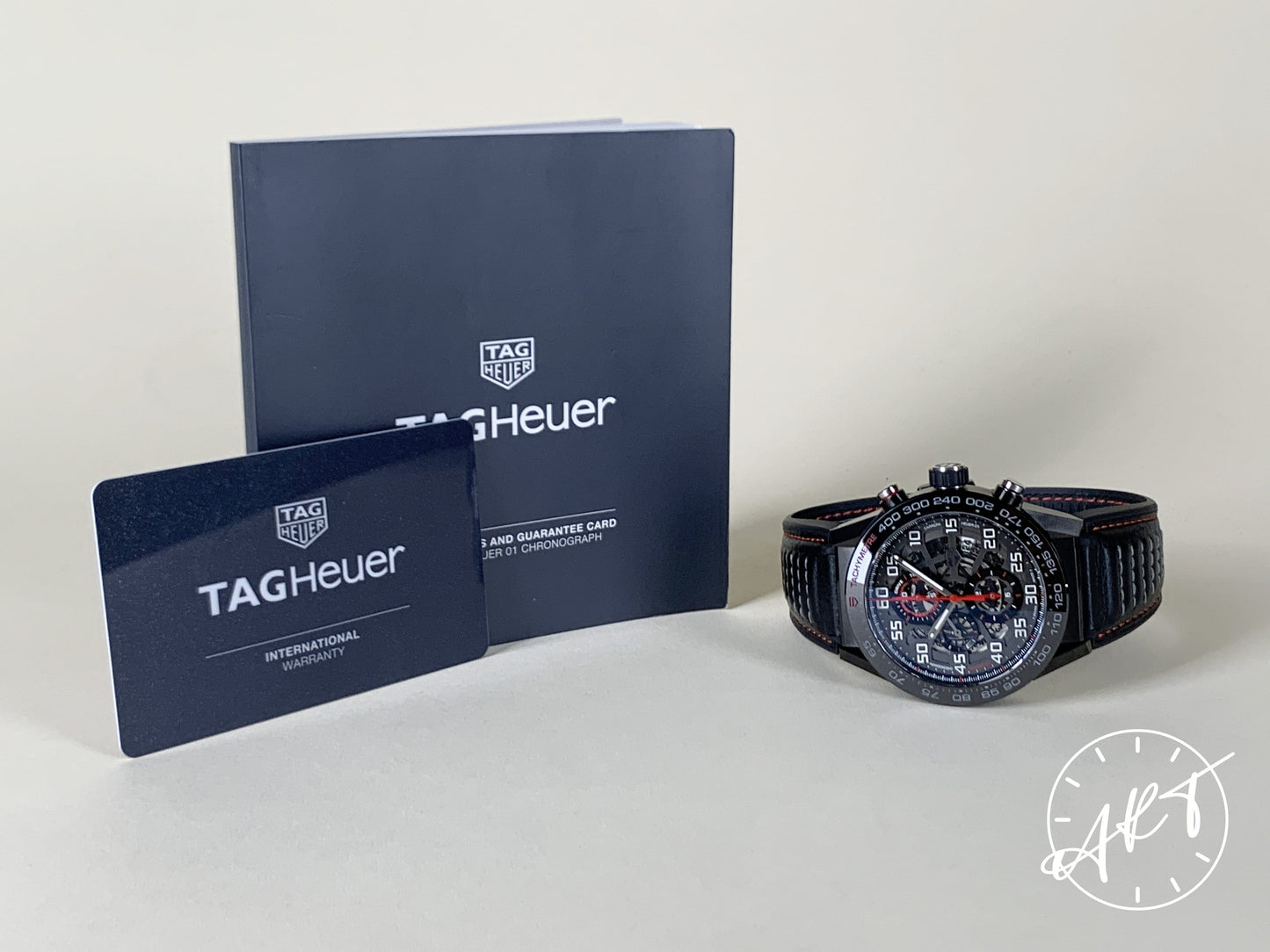 Tag Heuer Carrera Chrono Dial Black PVD-Coated SS Auto Watch CAR2A1H w/ Paper