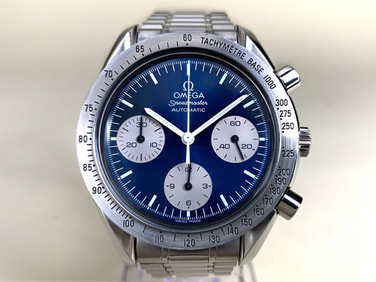 Omega Speedmaster Blue Dial SS Auto Japan Ltd Ed Pilot Watch 3510.82.00 w/ B&P