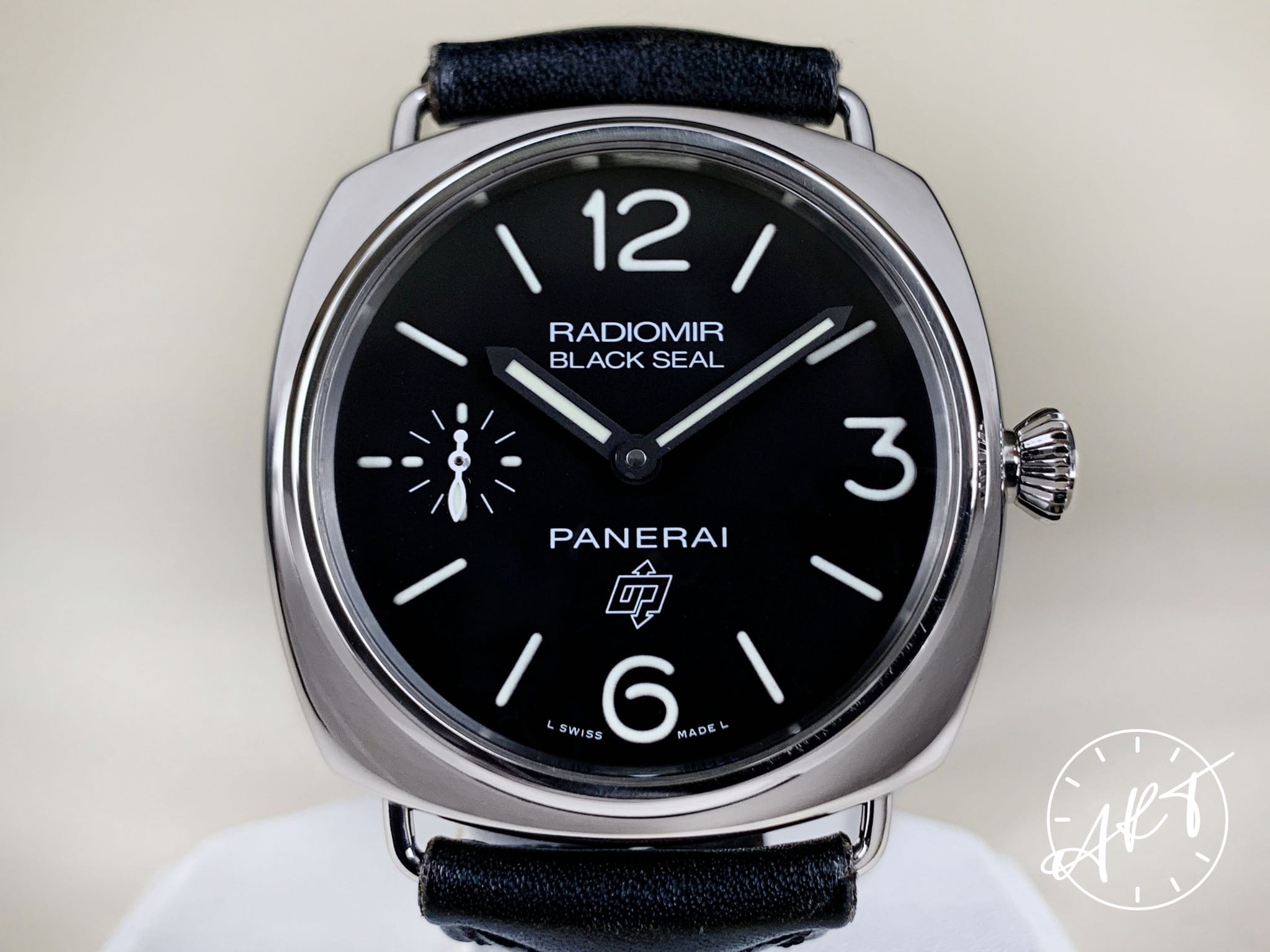 Panerai PAM 380 Radiomir Black Seal Logo O Serial Black Dial SS Diver ART Watches