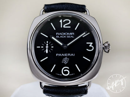 Panerai PAM 380 Radiomir Black Seal Logo O Serial Black Dial SS Diver Watch PAM00380 w/Box