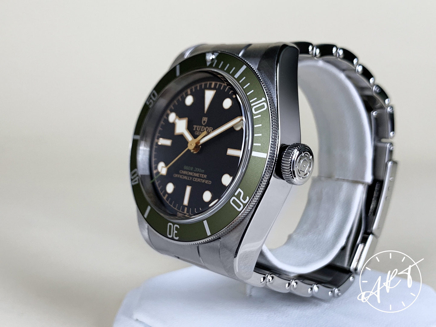 Tudor Black Bay Green Green Bezel Black Dial SS Harrods Ltd Diver Watch 79230G BP