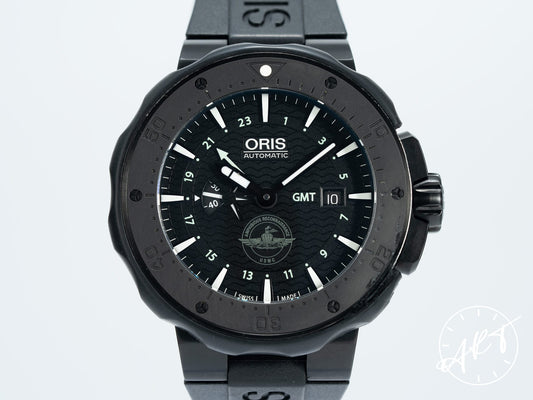 Oris Pro Diver GMT Black DLC Titanium Auto Force Recon Ltd Military Watch w/ Box