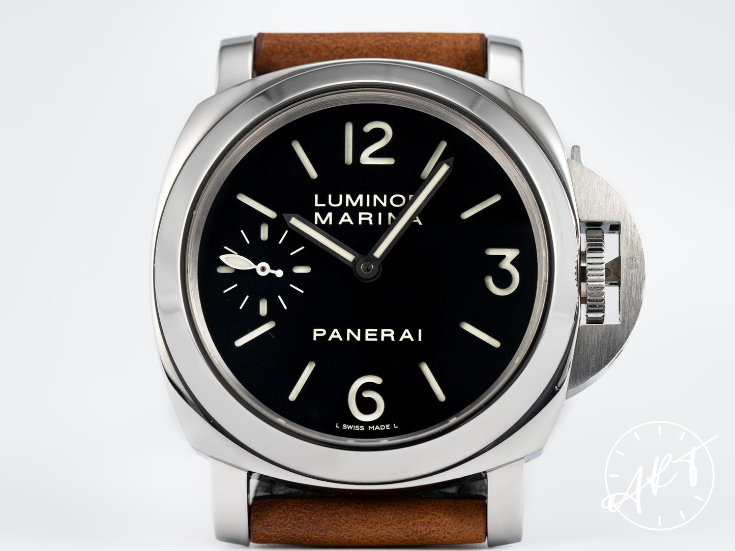 Panerai Luminor Marina N Serial Black Dial SS Diver Watch PAM00111-N w/ Box