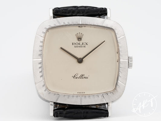 Vintage Rolex Cellini Ivory Dial 18K White Gold Manual Wind Watch 4084