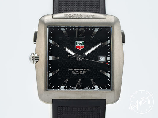 TAG Heuer Professional Golf Black Dial Titanium Quartz Watch WAE1111 w/ Papers