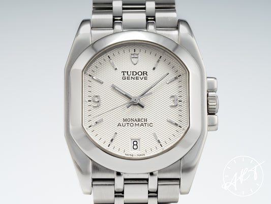 Tudor Monarch Silver Dial Stainless Steel Automatic Watch 33100 in FULL SET