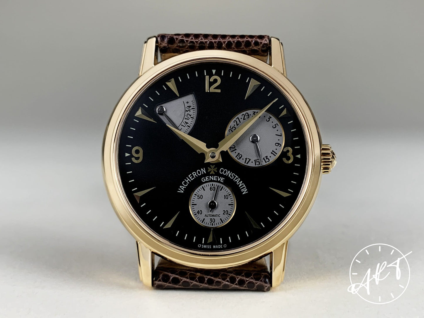 Vacheron Constantin Patrimony Black Dial 18K Gold Automatic Watch 47200 w/ Box